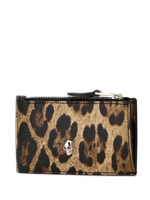 Leopard Print Zipper Card Holder Brown - ALEXANDER MCQUEEN - BALAAN 3