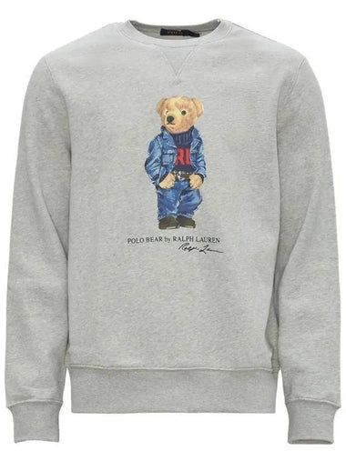 Bear Print Cotton Sweatshirt Grey - POLO RALPH LAUREN - BALAAN 1