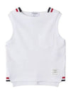 Women's Pick Rib Gusset Boat Neck Sleeveless White - THOM BROWNE - BALAAN 2