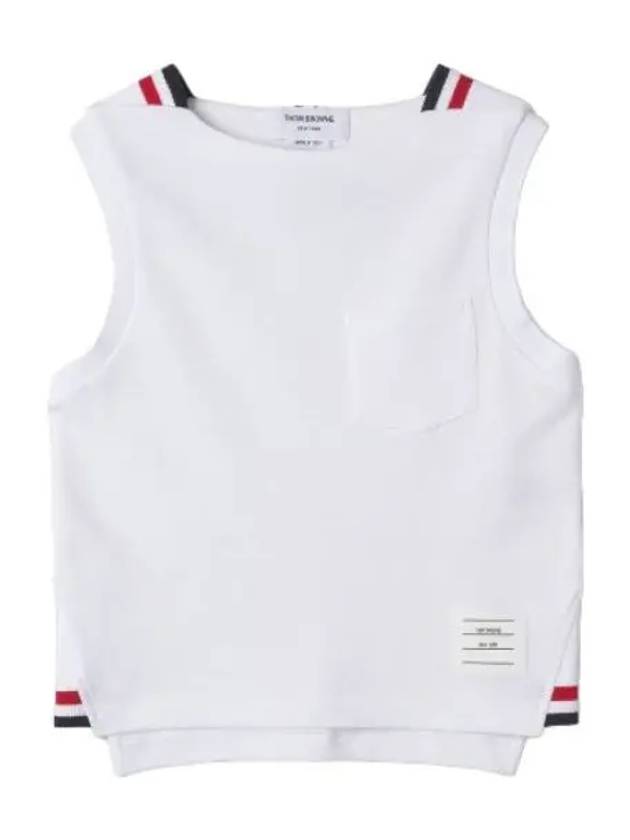 RWB Sleeveless T Shirt White - THOM BROWNE - BALAAN 1