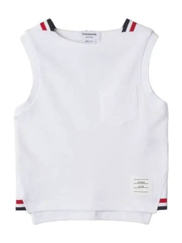 RWB Sleeveless T Shirt White - THOM BROWNE - BALAAN 1