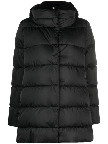 Shearling Lining Down Hooded Padding Black - HERNO - BALAAN 1