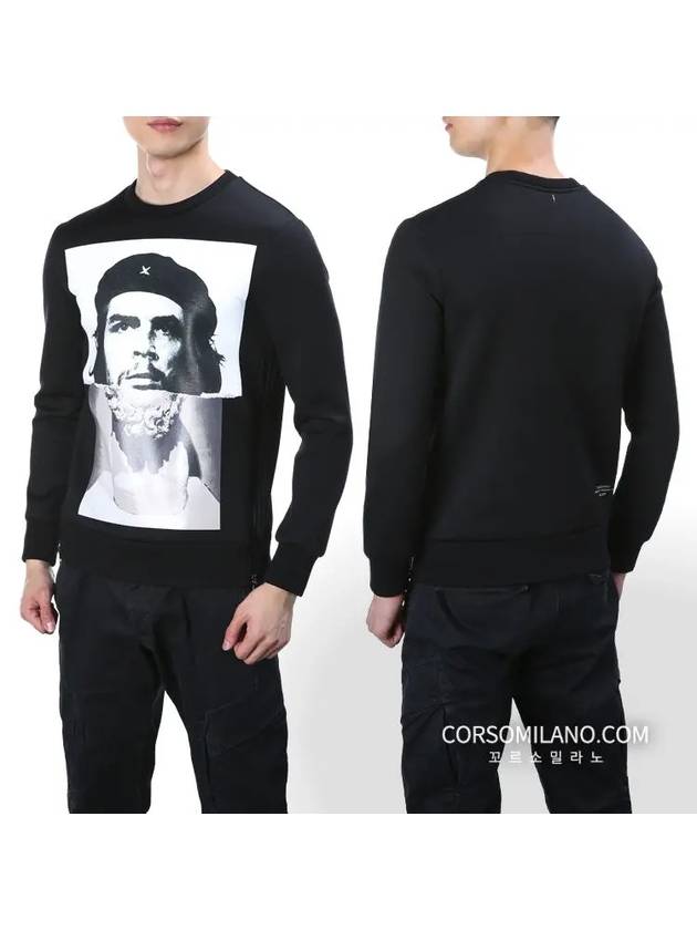 Men's Che Guevara Zipper Black Sweatshirt BJS233A E560S 01 - NEIL BARRETT - BALAAN 1