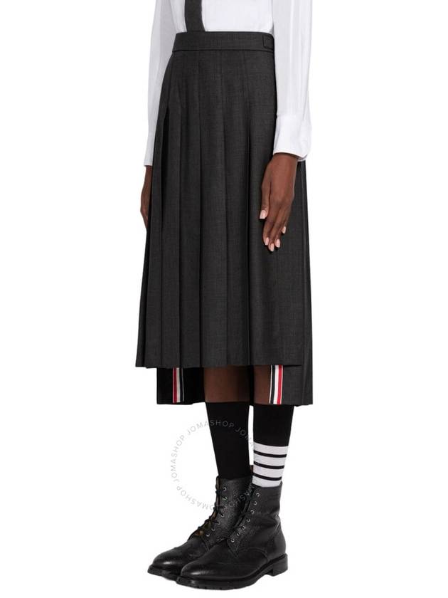 Super 120S Twill Below Knee Pleated Skirt Dark Grey - THOM BROWNE - BALAAN 4