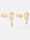 Petit CD Earrings Gold Finish Metal White Resin Pearl - DIOR - BALAAN 4