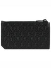 Monogram Zipper Card Wallet Black - SAINT LAURENT - BALAAN 2