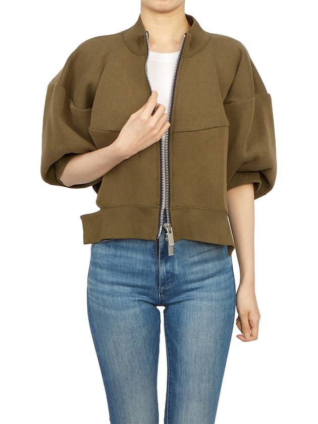 Sponge Sweat Blouson Jacket Olive - SACAI - BALAAN 8