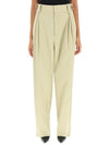 Cotton Straight Pants Beige - BOTTEGA VENETA - BALAAN 3