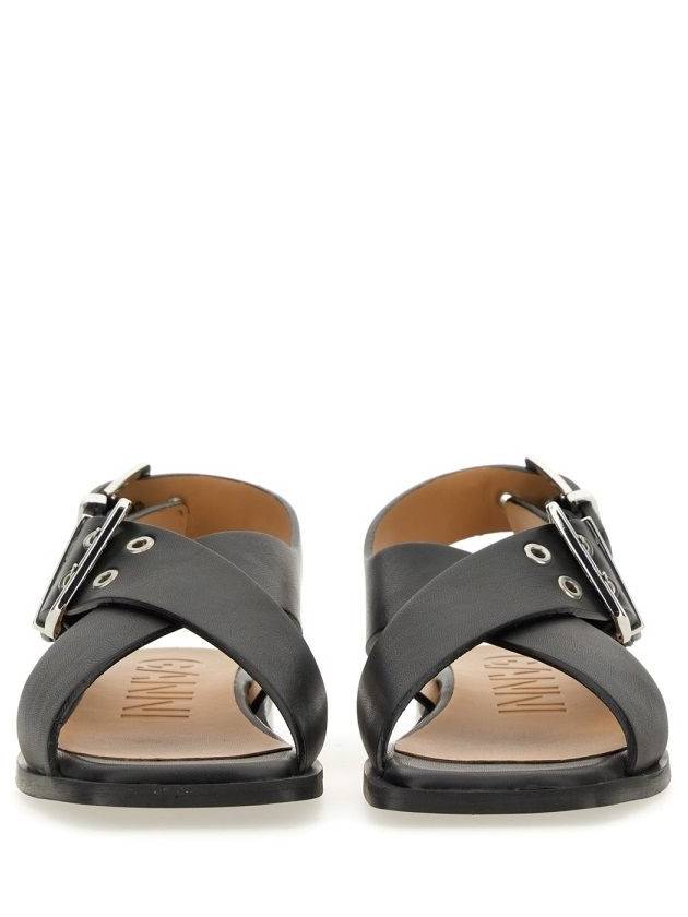 Cross Strap Buckle Sandals Black - GANNI - BALAAN 5