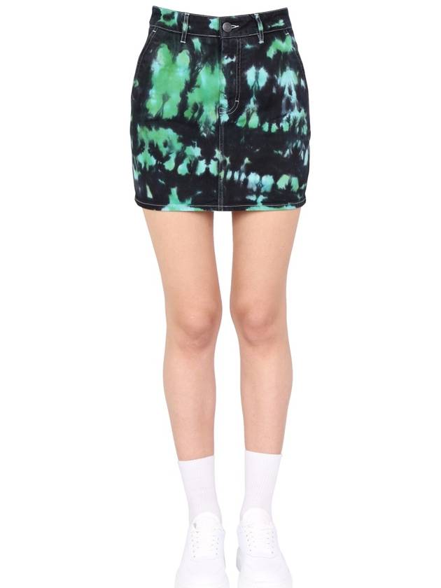 Tie Dye Denim Short H-line Skirt - AMI - BALAAN 2