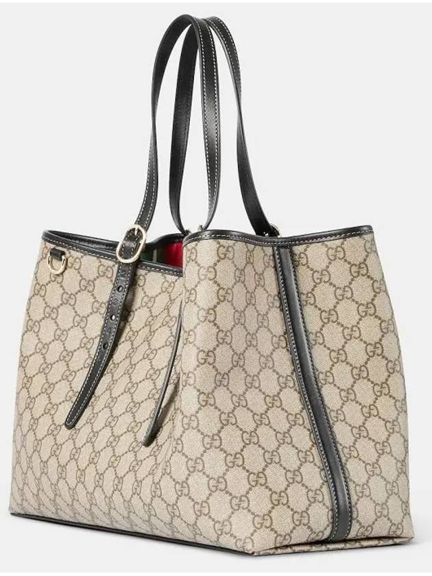 GG Emblem Medium Shoulder Bag Beige Black - GUCCI - BALAAN 3