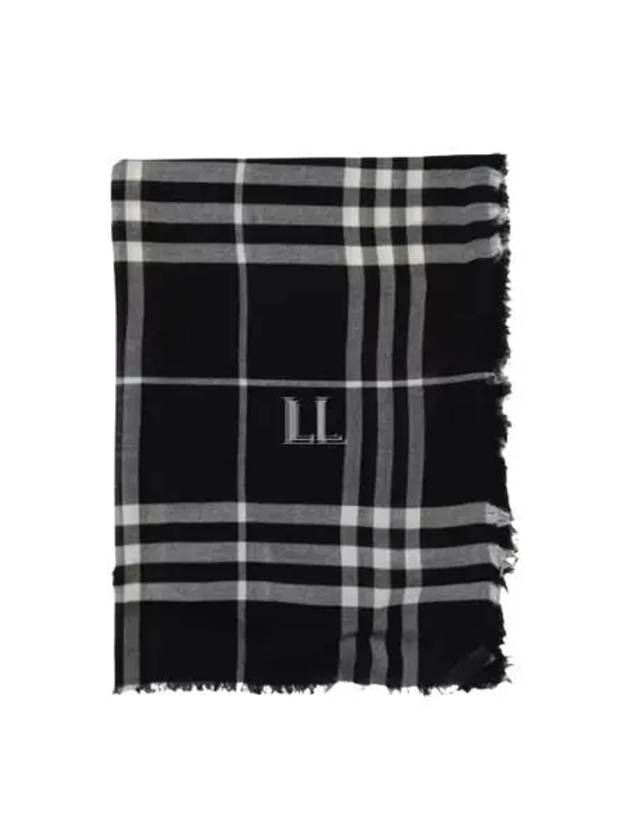 Checked Wool Scarf Black - BURBERRY - BALAAN 2