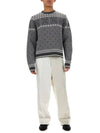 Snowflake Fair Isle Wool Knit Top Grey - THOM BROWNE - BALAAN 3