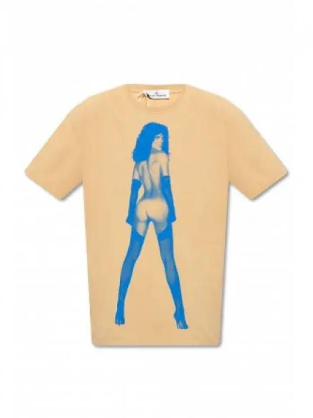 Oversized Pin-Up Short Sleeve T-shirt Beige - VIVIENNE WESTWOOD - BALAAN 2