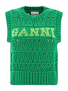 Logo Intarsia Knit Vest Green - GANNI - BALAAN 2