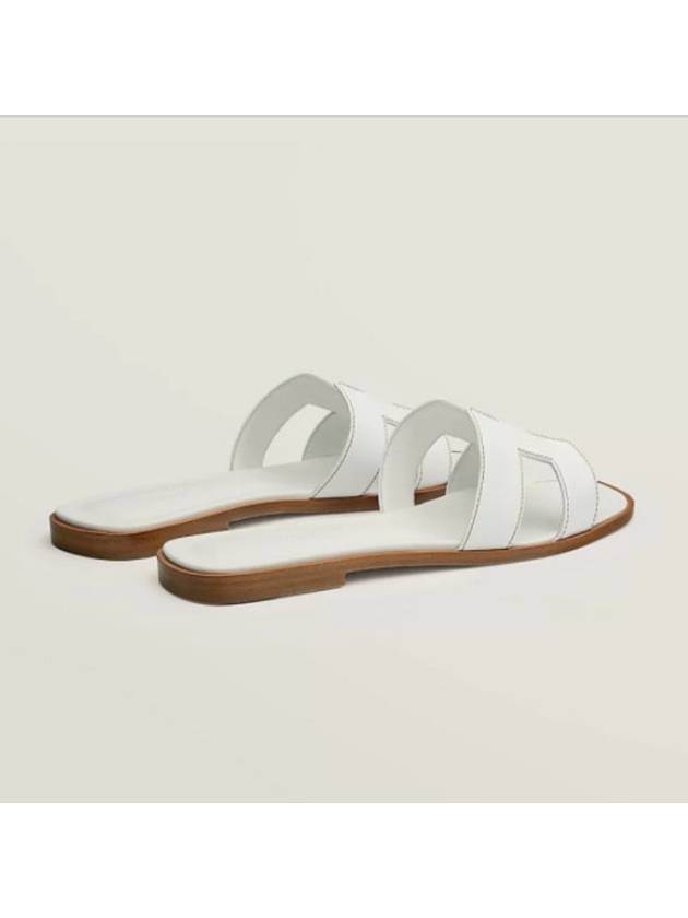 Oran Calfskin Slippers Blanc - HERMES - BALAAN 3