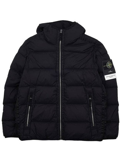 Seamless Logo Nylon Hooded Padded Jacket Black - STONE ISLAND - BALAAN 2