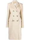 Women's Sportmax Virgin Wool Double Coat Beige - MAX MARA - BALAAN 1