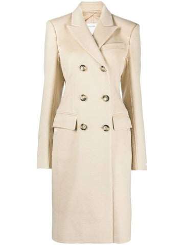 Women's Sportmax Virgin Wool Double Coat Beige - MAX MARA - BALAAN 1