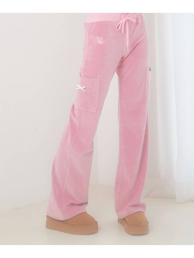 Velvet Training Boots Cut Pants Pink - ZIZEMUSEUM - BALAAN 2