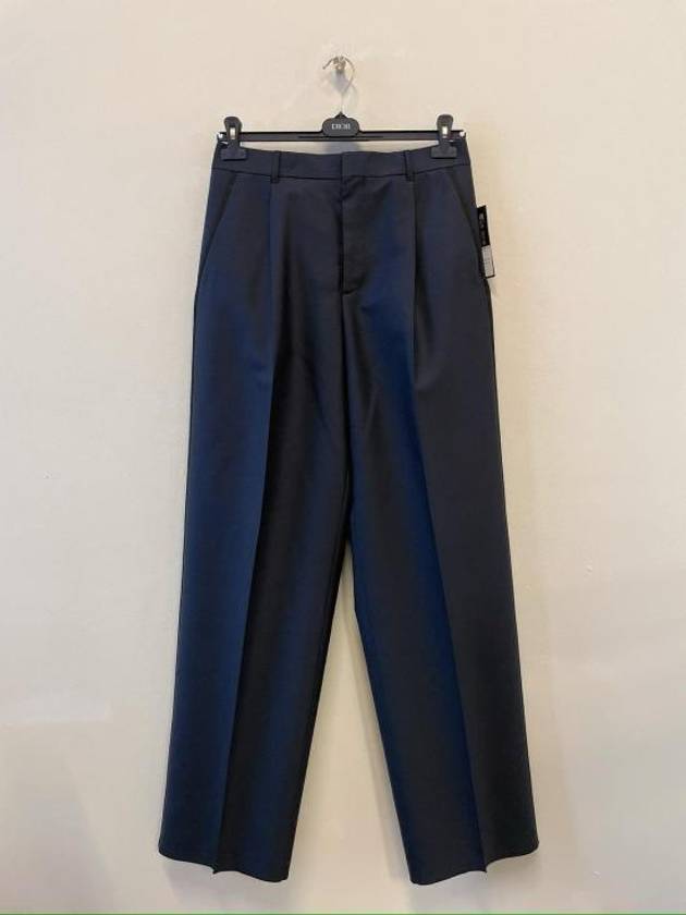 Wool Mohair Twill Slacks Blue - DIOR - BALAAN 2