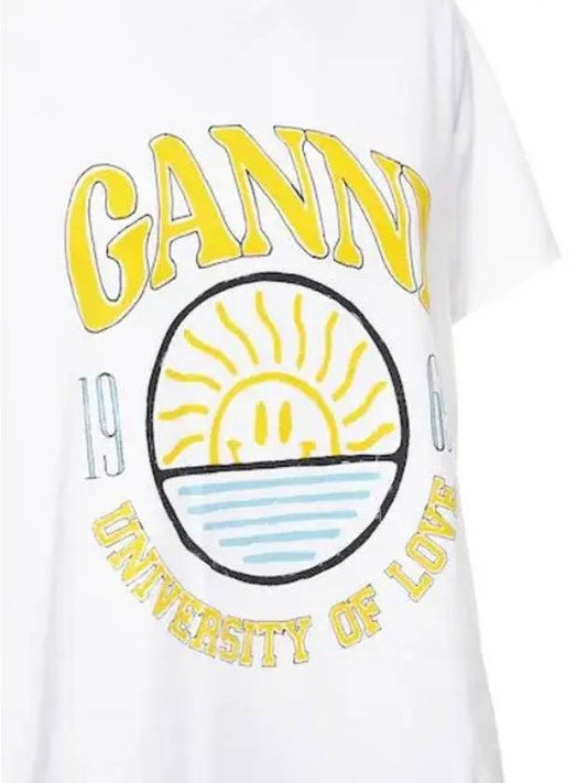 University City Off Love Organic Cotton Jersey Short Sleeve TShirt - GANNI - BALAAN 2