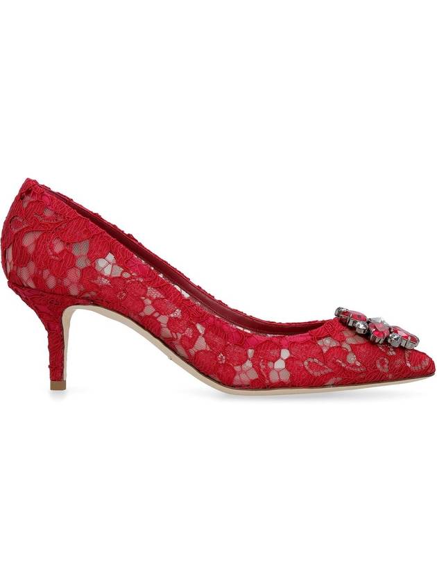 Brooch Lace Rainbow Pumps Heel Red - DOLCE&GABBANA - BALAAN 3