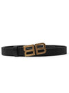 BB Hourglass Leather Belt Black - BALENCIAGA - BALAAN 4