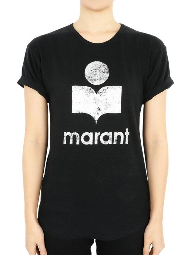 Women s Etoile Coldy Logo Short Sleeve Black Silver TS0004FA A1N10E 01BK - ISABEL MARANT - BALAAN 2