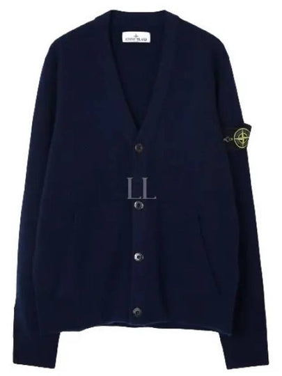 Men's Wappen Patch Button Cardigan Navy - STONE ISLAND - BALAAN 2