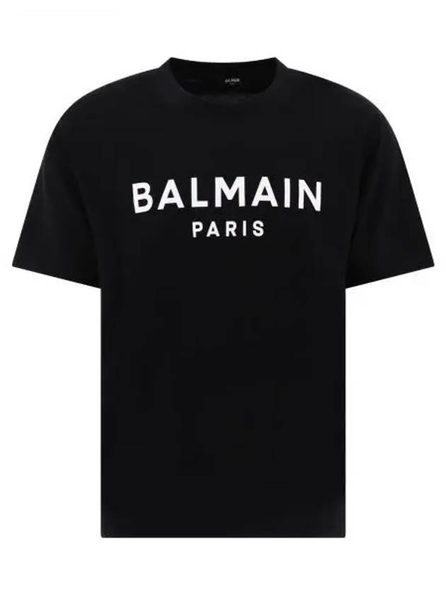 Paris Logo Organic Cotton Short Sleeve T-Shirt Black - BALMAIN - BALAAN 2