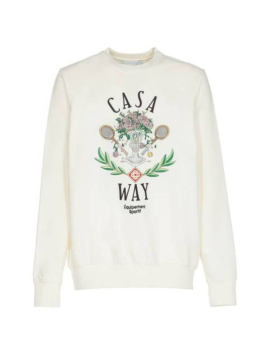 Men's Casa Way Cotton Sweatshirt White - CASABLANCA - BALAAN 1