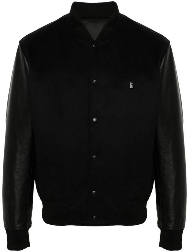 4G Detail Wool Leather Bomber Jacket Black - GIVENCHY - BALAAN 1