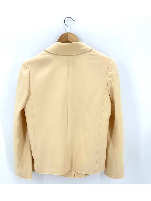 CC logo gold button silk linen jacket - CHANEL - BALAAN 5