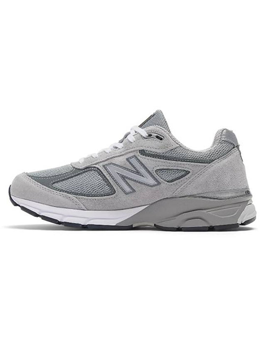 990 V4 Core Low Top Sneakers Grey Silver - NEW BALANCE - BALAAN 2