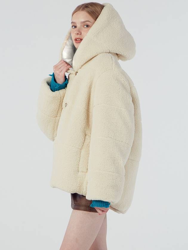 Teddy Wrapping Puffer Jacket Ivory - REAL ME ANOTHER ME - BALAAN 4