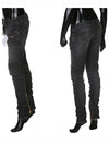 Low Rise Biker Skinny Jeans Black - BALMAIN - BALAAN 3