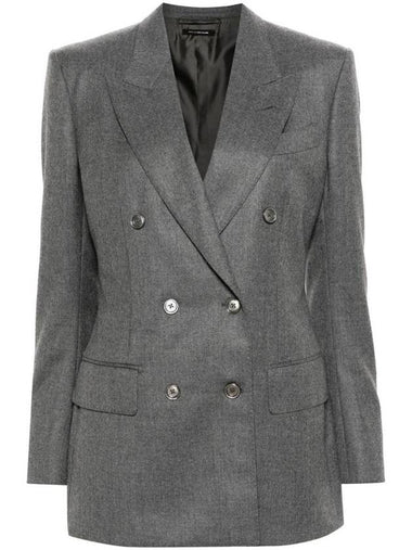 Tom Ford Double-Breasted Mélange Blazer Clothing - TOM FORD - BALAAN 1