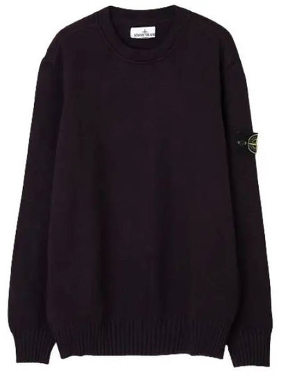 Logo Patch Knit Top Dark Burgundy - STONE ISLAND - BALAAN 2