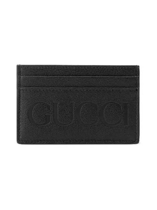 logo card wallet black - GUCCI - BALAAN.