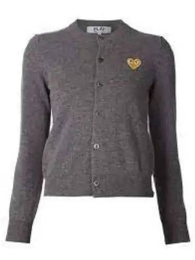 AX N049 051 3 Gold Heart Wappen Wool Cardigan 671071 - COMME DES GARCONS - BALAAN 1