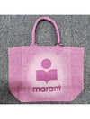 Women's Yenky Flocked Logo Tote Bag Pink - ISABEL MARANT - BALAAN 3