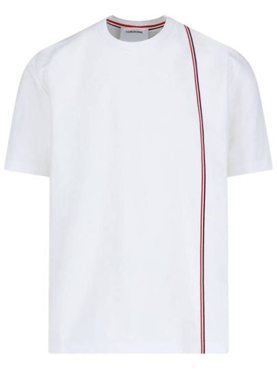 RWB Stripe Cotton Short Sleeve T-shirt White - THOM BROWNE - BALAAN 2