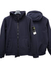 Men's Wappen Patch Softshell Zip Up Hoodie Navy - STONE ISLAND - BALAAN 2