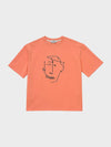 Drawing Embroidery Short Sleeve T-Shirt Coral Pink - FFEFF STUDIO - BALAAN 1