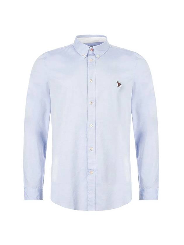 Men's Logo Patch Long Sleeve Shirt Light Blue - PAUL SMITH - BALAAN.