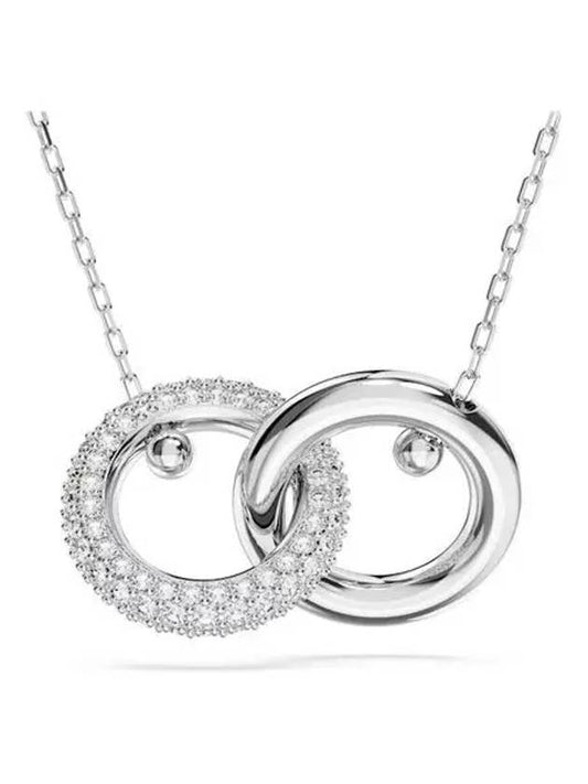 Dextera Interlocking Loop Pendant Necklace Silver - SWAROVSKI - BALAAN 2