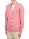 Embroidery Logo Fine Wool Cardigan Pink - VIVIENNE WESTWOOD - BALAAN 3