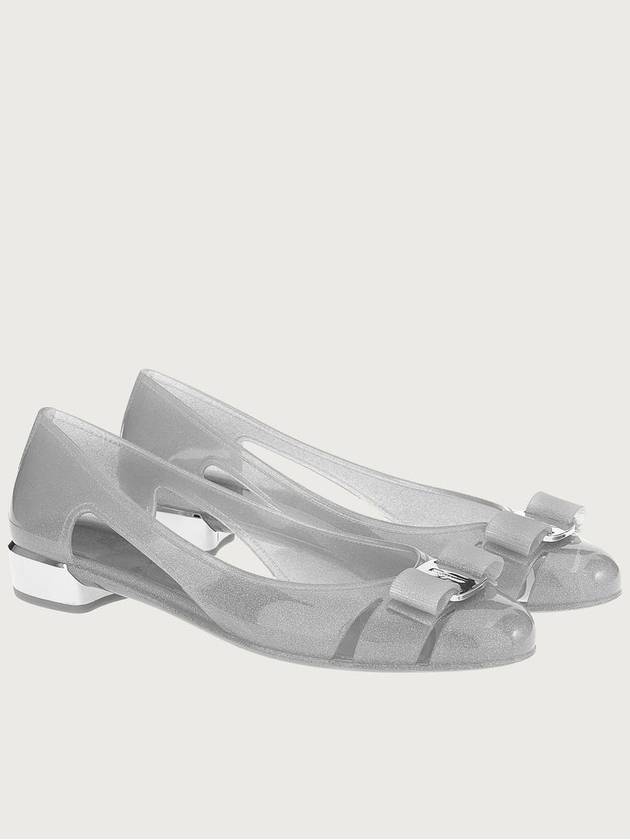 Vara Bow Jelly Ballet Flat Silver - SALVATORE FERRAGAMO - BALAAN 3