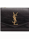 Uptown Compact Leather Wallet Black - SAINT LAURENT - BALAAN 2